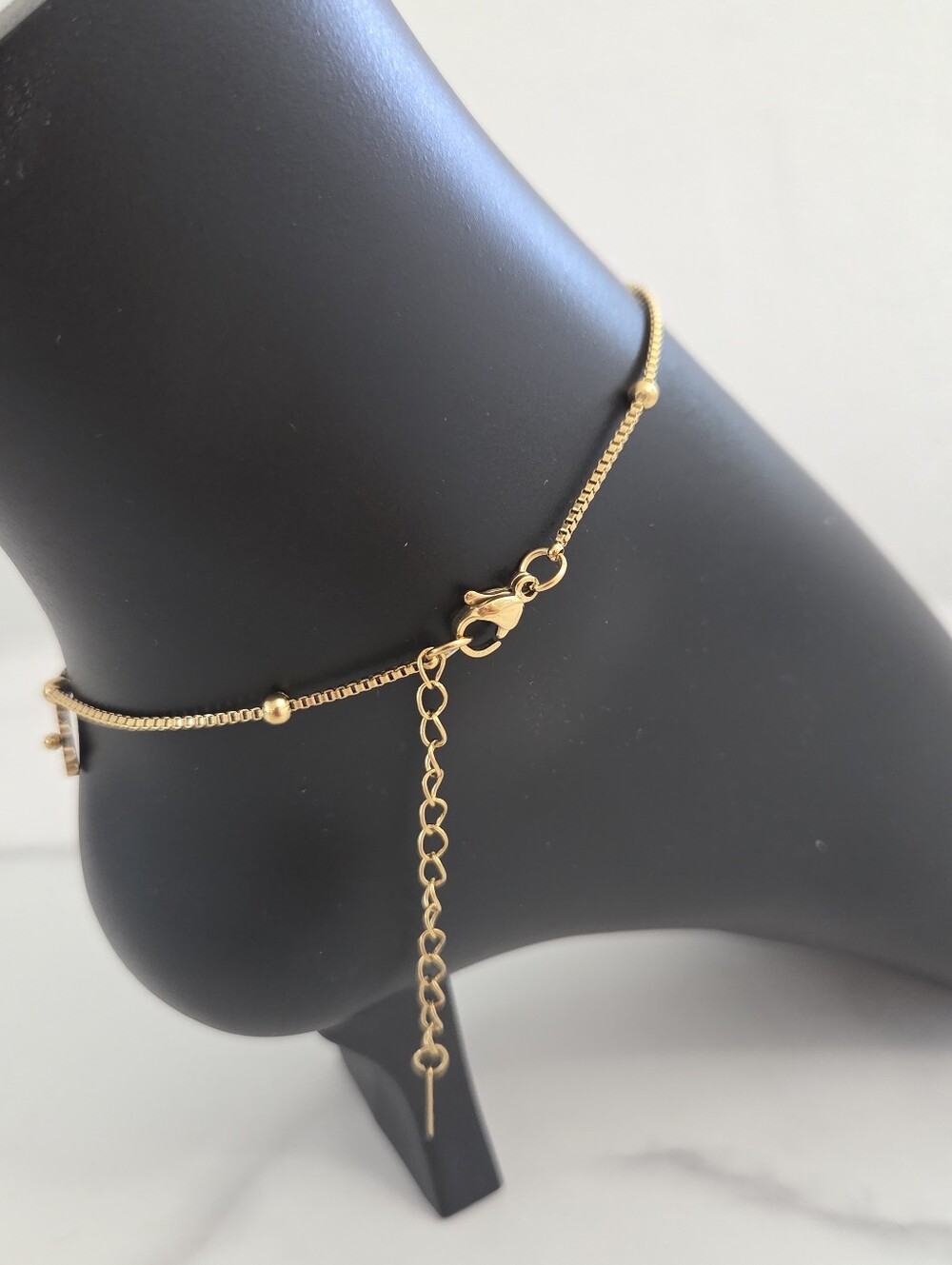 Gold Floral Daisy Charm Anklet Stainless Steel Foot Jewelry New - Picture 8 of 11